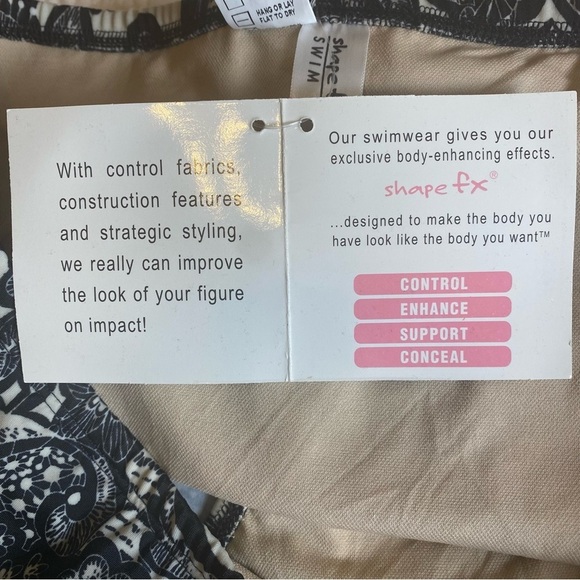 Shape FX Swim Skirt Women Plus Size 16 Full Coverage Bottoms Black White C 3464 - Picture 5 of 16